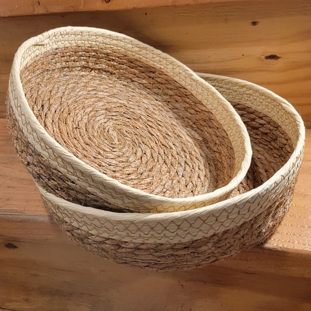 Round 2-Toned Nesting set of 2  Baskets for Display/Organization